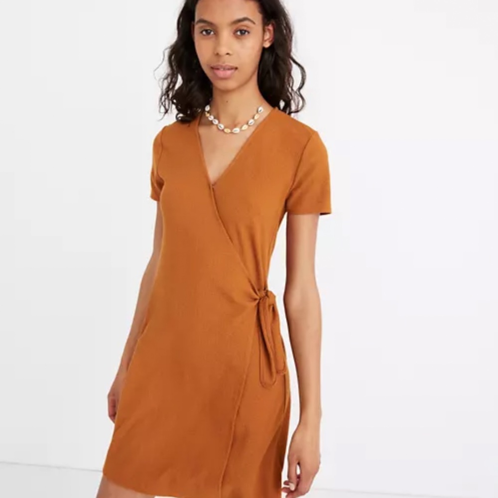 Madewell Texture And Thread Rust Colored Faux Wra… - image 2